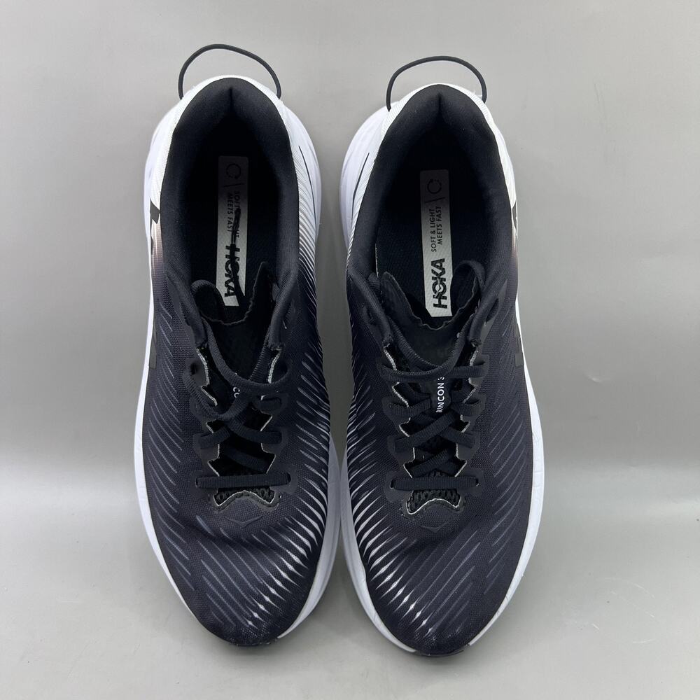 Hoka One One Rincon 3 Running Shoes Women Size 10.5 Black White Comfort Sneakers - Picture 5 of 8